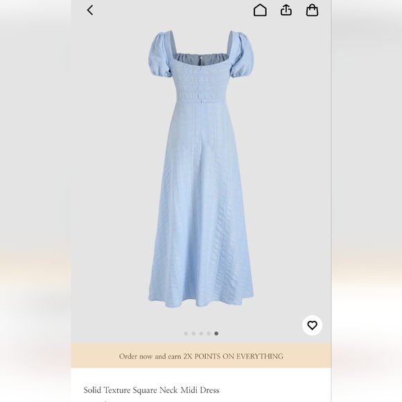 Blue Squareneck Midi Dress - Picture 4 of 6